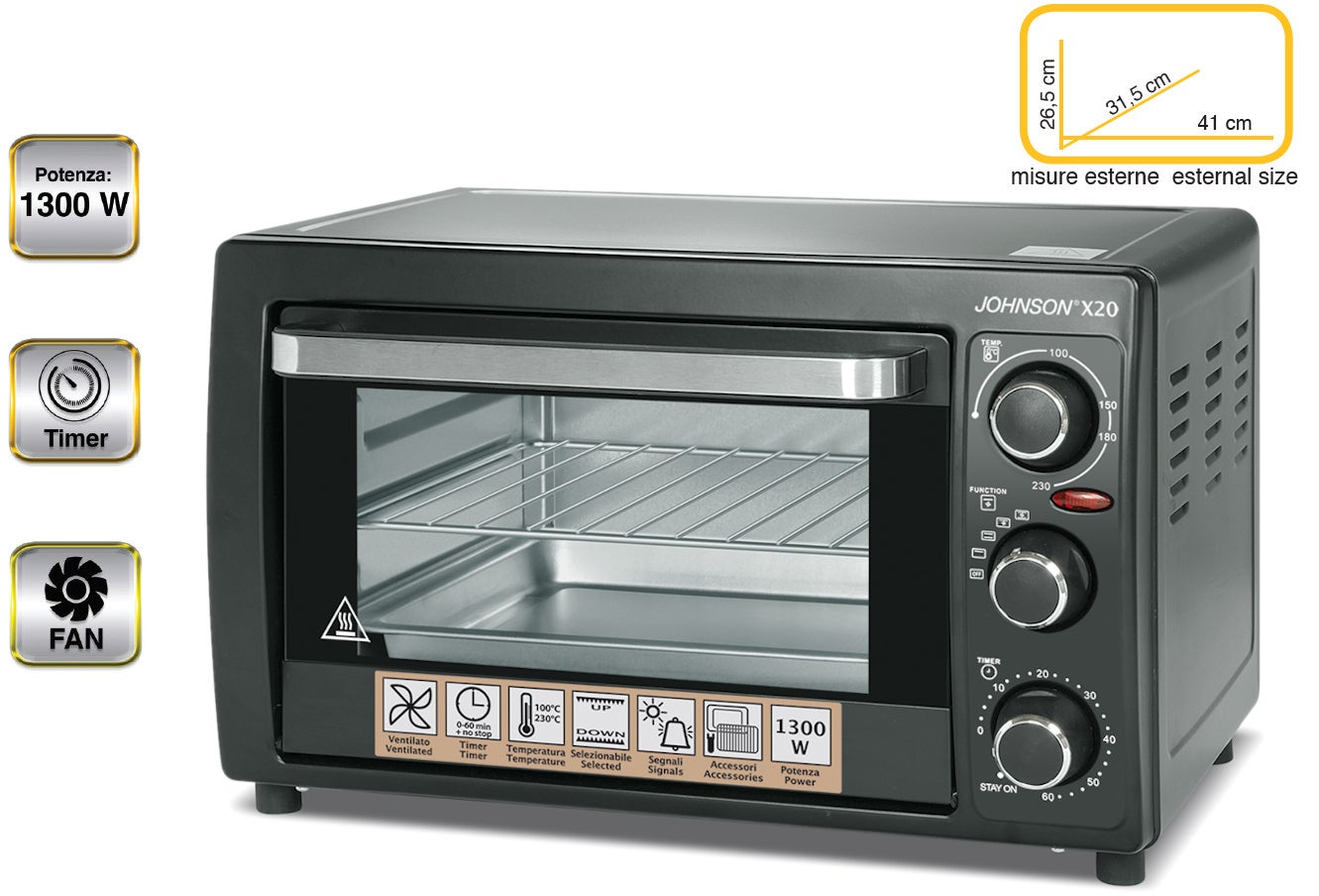 Forno elettronico, ventilato 30 Litri, inox (B301