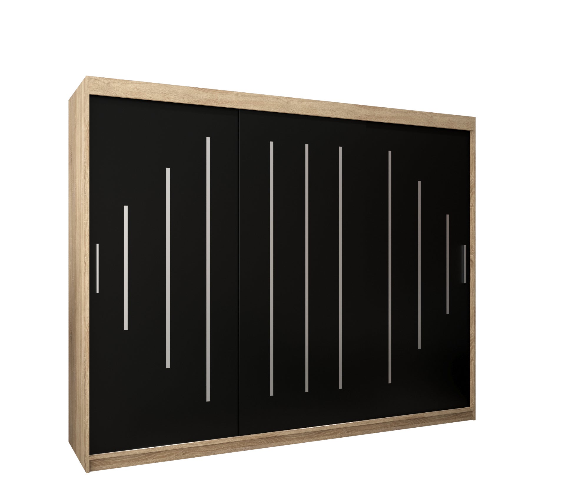 Szafa przesuwna garderoba York 250 x 62 x 200 cm Sonoma + Czarny - Abiks Meble
