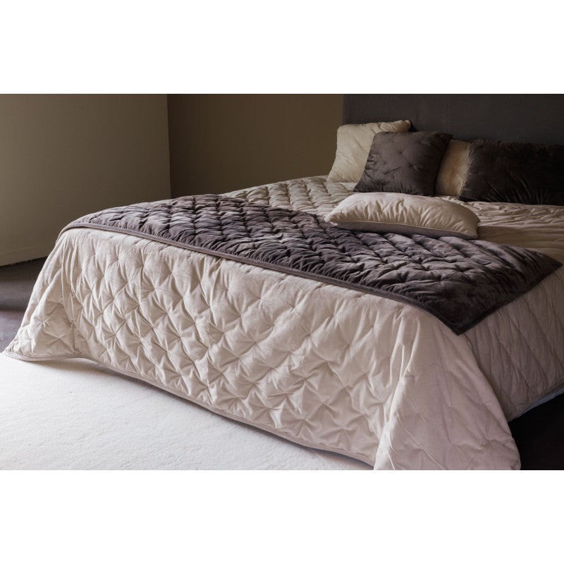 Housse de coussin velours - Finition surpiqures 