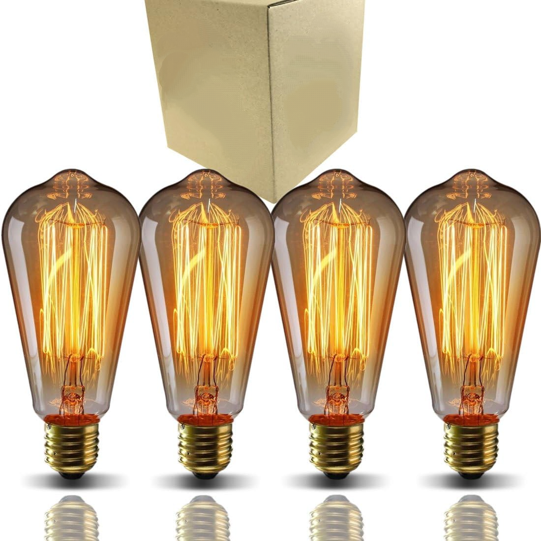 Żarówki Edisona, 40 W, ciepłe światło, do lamp stołowych, do użytku domowego, do dekoracji w stylu vintage, opakowanie 4 szt.