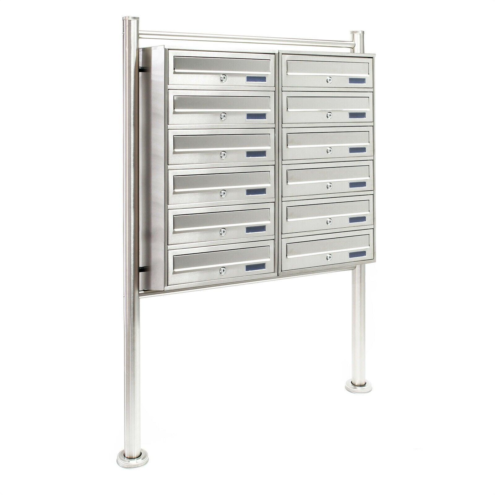 Bloque de 12 buzones con soporte 2x6 compartimentos apilables acero ...