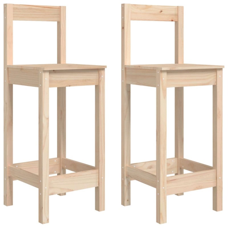 Chaises de bar lot de 2 40x41,5x112 cm bois de pin solide - 2