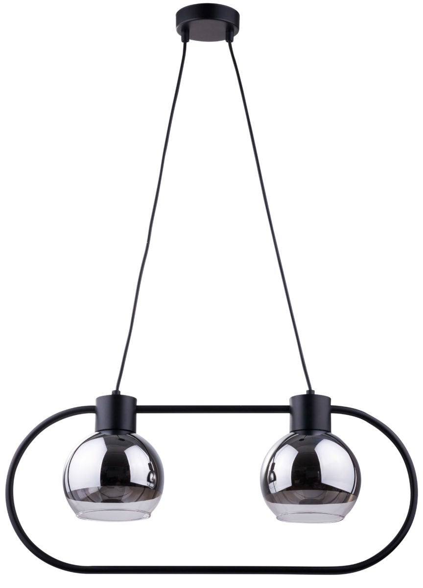 Lampa wisząca Linda czarno-srebrna 2xE27x15W dekoracyjna wym: 90 x 59 x 14 cm metal SIGMA