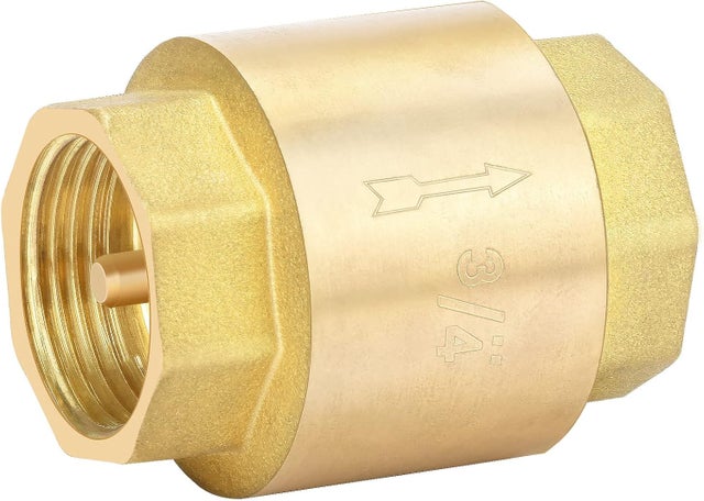 Clapet Anti-Retour 3/4 Pouce en Laiton - Vanne Anti-Retour Verticale pour Pompes, Puits et Machines à Laver
