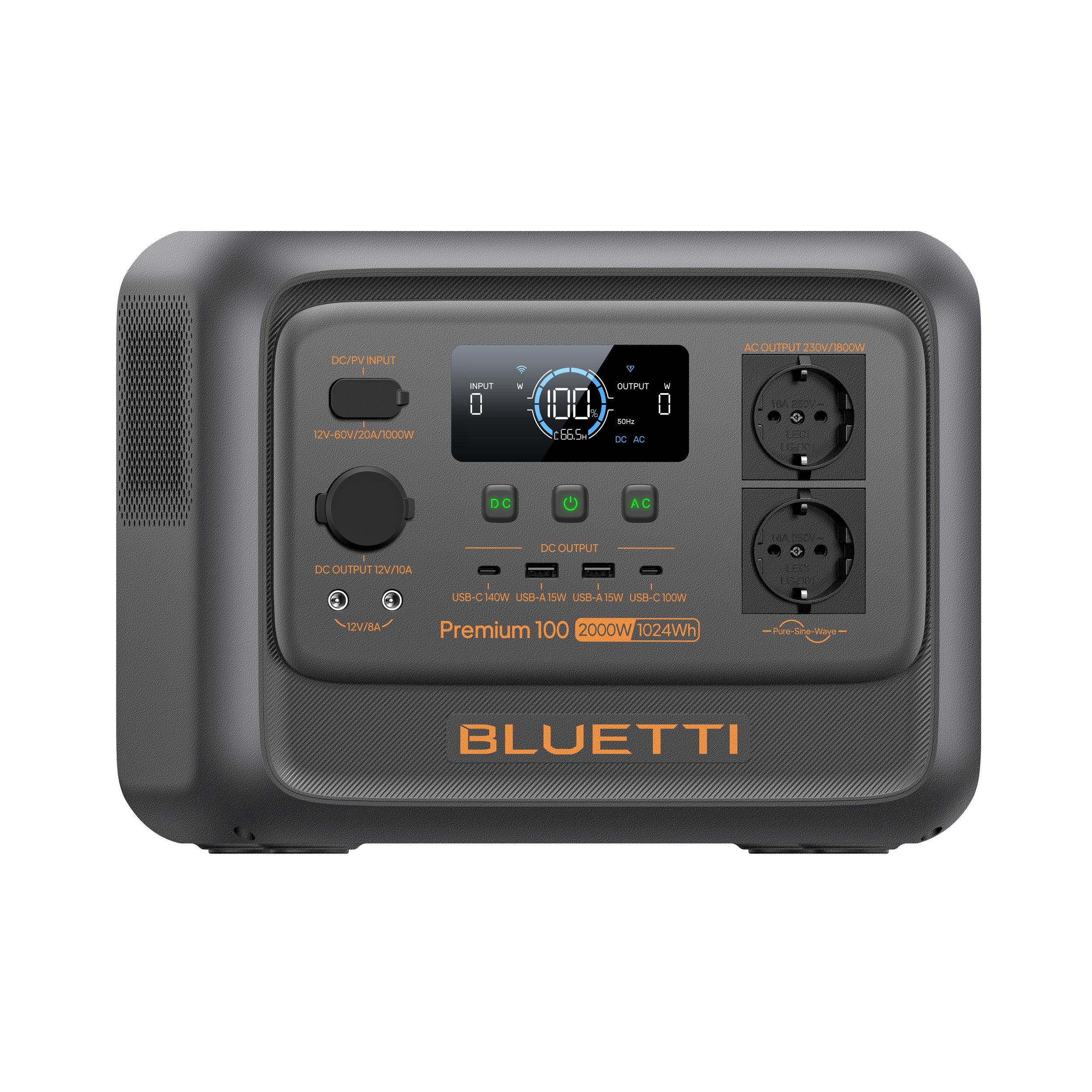 Kit BLUETTI Premium 100 V2 com Painel Solar 130W - 1024Wh, Gerador Solar 2x2000W (2700W Máx) - 8