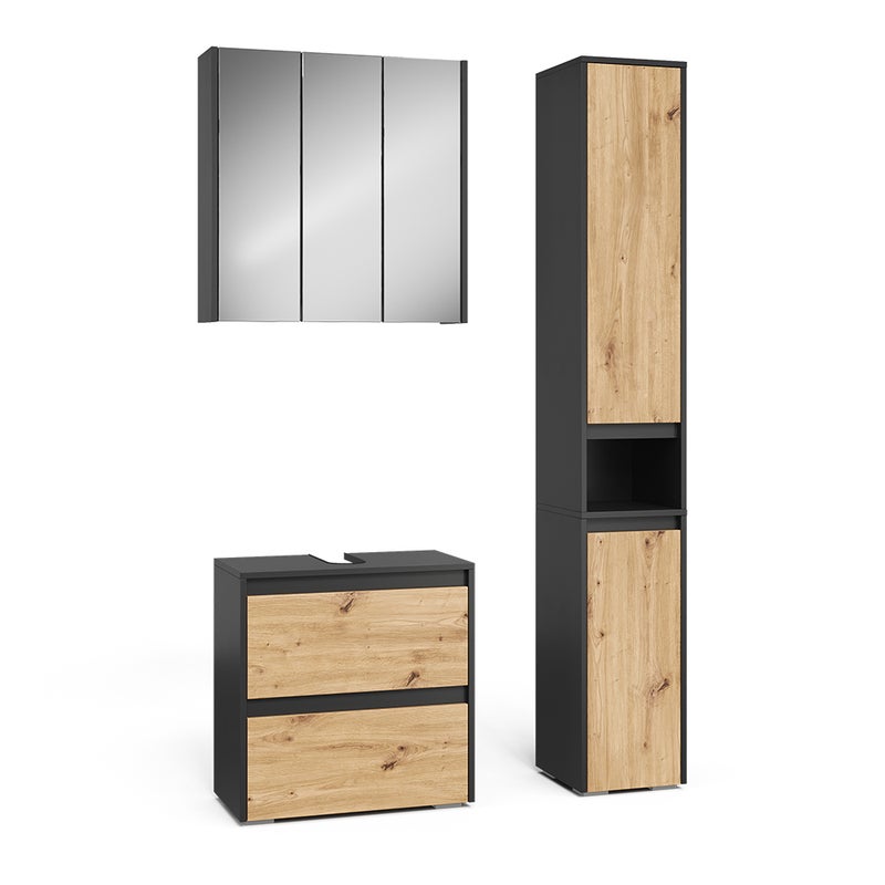 Vicco Zestaw mebli łazienkowych Majest, Antracyt/Artisan, 3 części