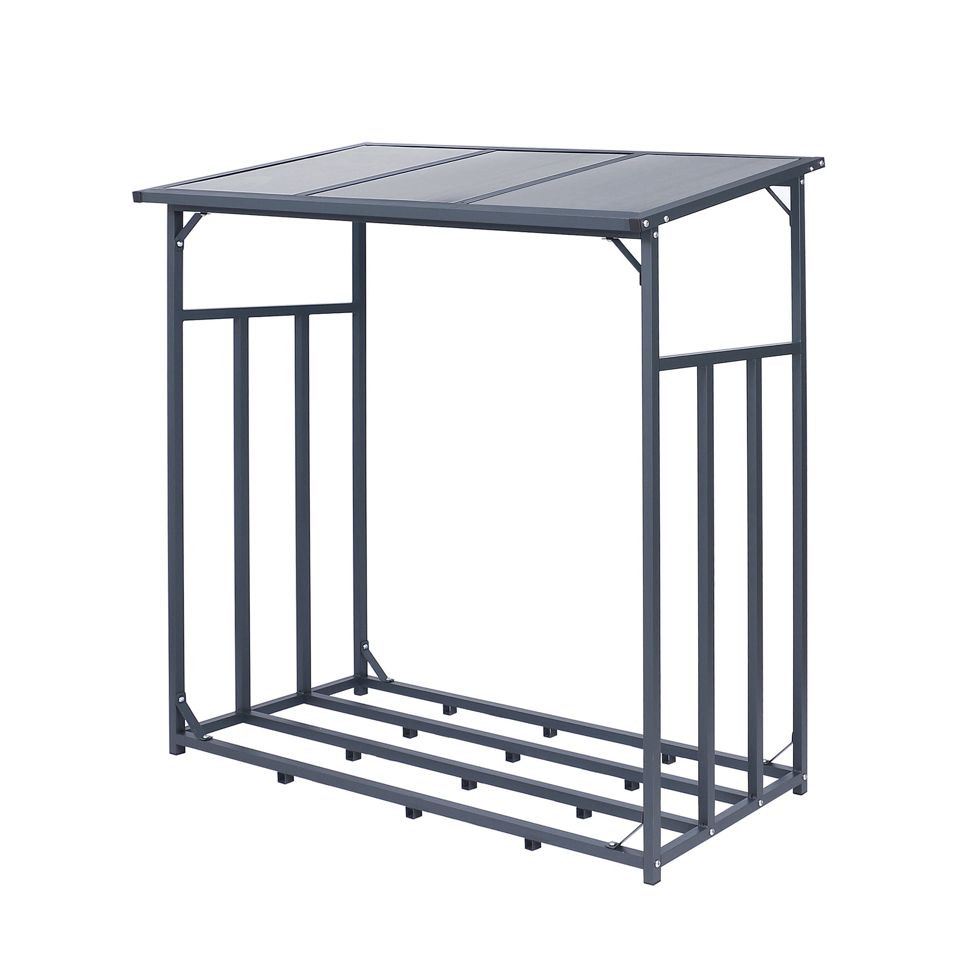 Étagère à Bois CookKing Mila – 80 Cm – Rangement Bûches – Noir Acier