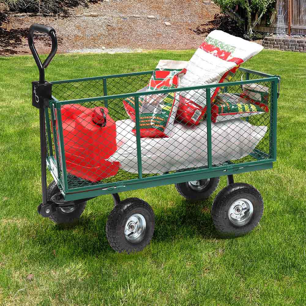 Chariot de Jardin XXL en Métal 300 kg – Remorque de Transport Robuste, Multi-Usage et Facile à Manœuvrer - Idéal pour Bricolage et Jardinage - 2