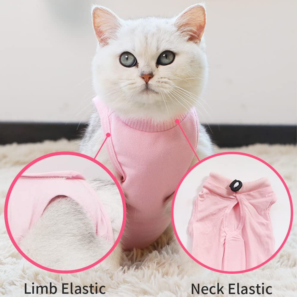 Colete de Recuperação para Cães e Gatos, Adequado para Feridas Abdominais (Rosa, M) - 4