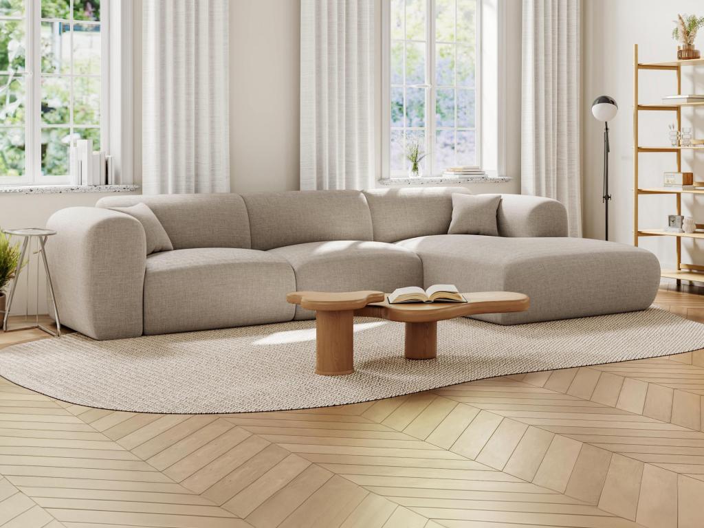 Grande divano in Tessuto chiné Beige - Angolo a destra - POGNI di ...