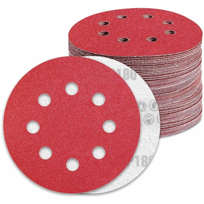 50 sztuk 125mm tarcza ścierna 180 papier ścierny tarcze ścierne do 8-otworowej szlifierki mimośrodowej