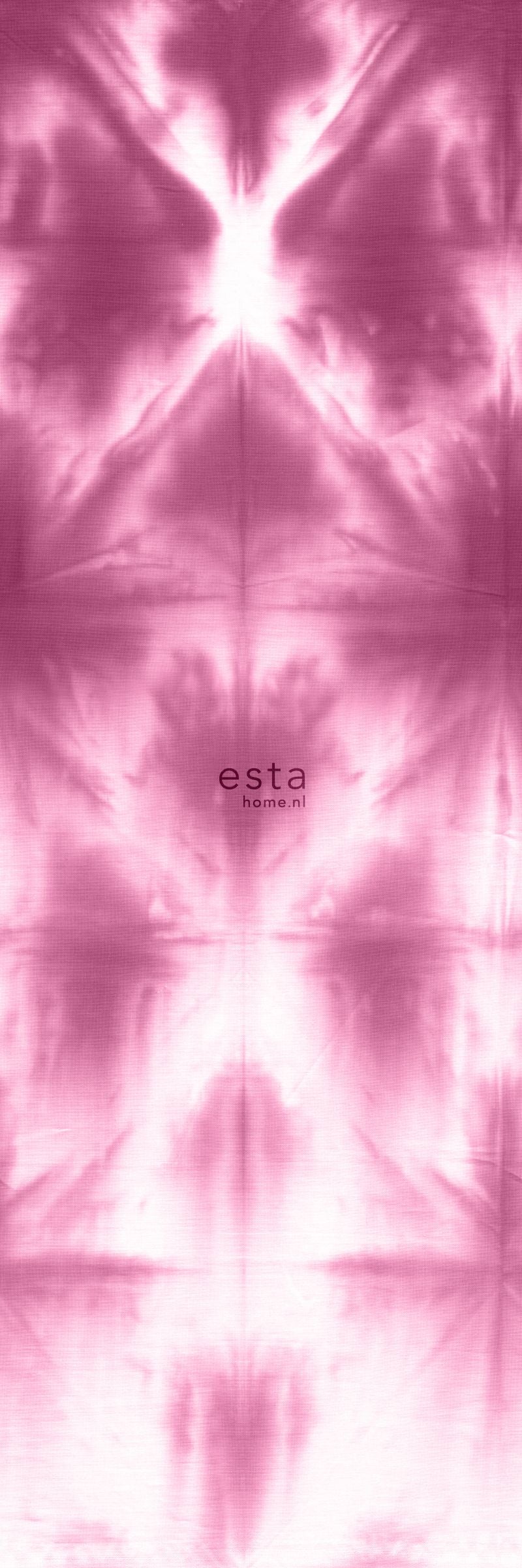 Fototapeta wypełniający ściany motyw shibori tie-dye intensywnego różu fuksji - 100 x 279 cm - ESTAHOME