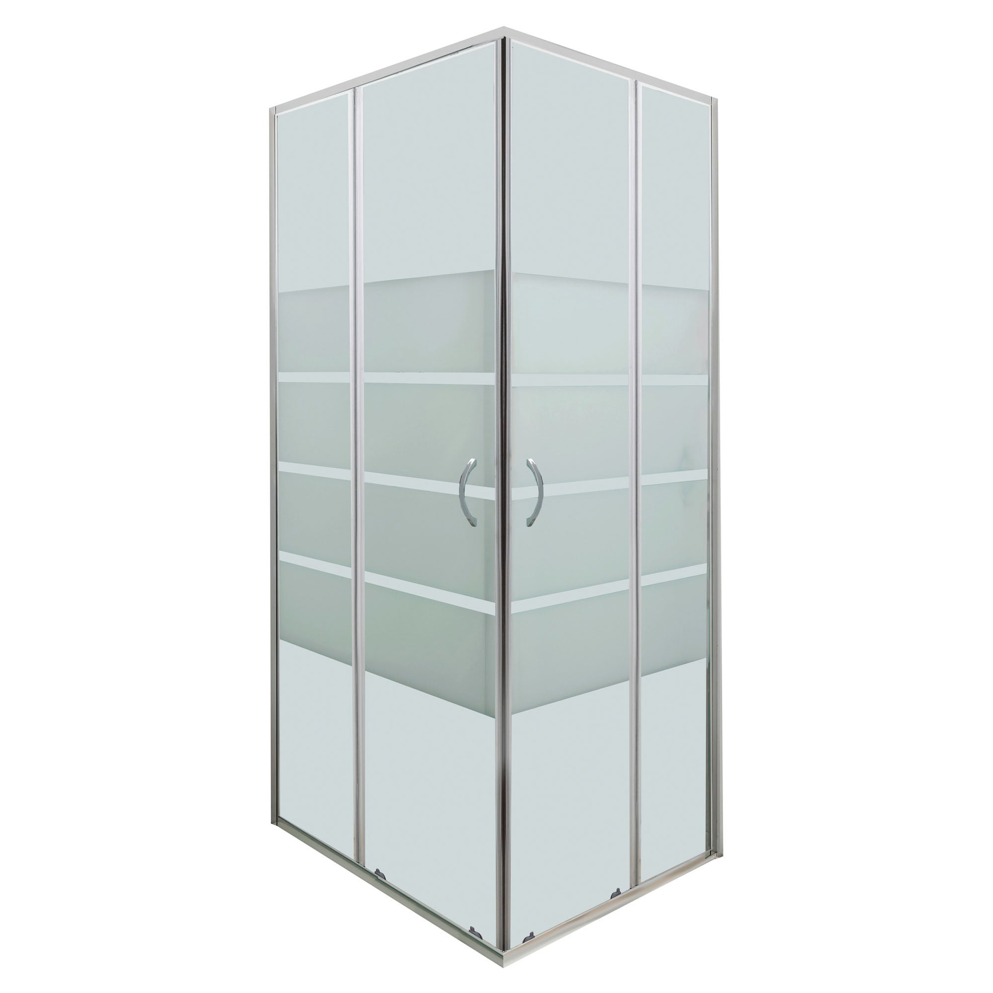 ONDEE ZEN - Porte de douche SHIVA - Accès d'angle - Finition Chromé - 80x190cm - 2