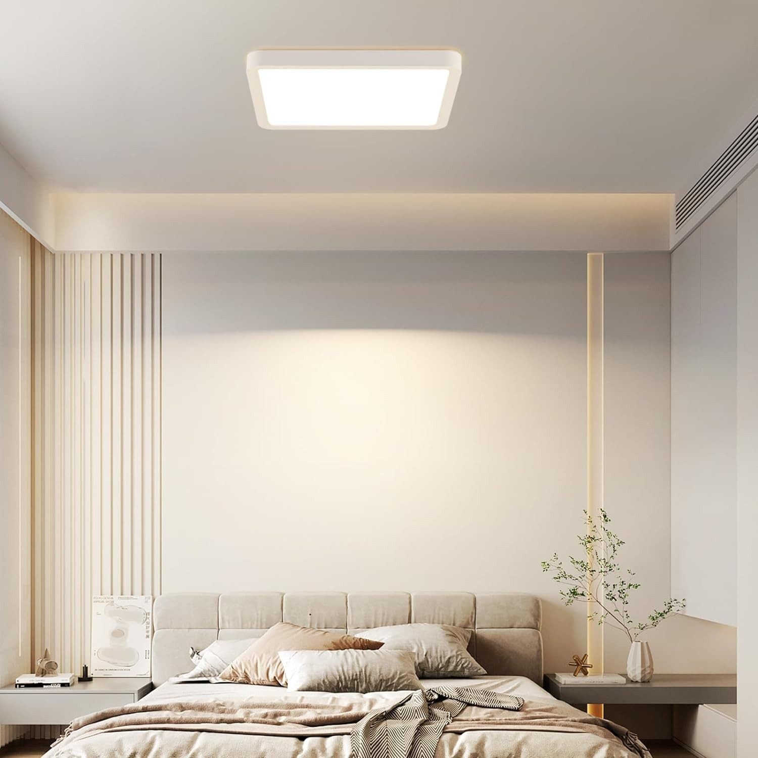 NETTLIFE Lámpara de Techo LED Plana - 23 CM 18 W Lámpara de Cocina Cuadrada Baño Dormitorio 4000 K para Baño Cocina Pasillo - 2