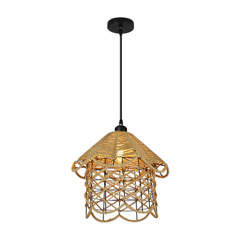 Lámpara de araña de ratán, estilo bohemio, hecha a mano, ideal para dormitorios, comedores, cocinas y pasillos. portalámparas e27 - qwinern