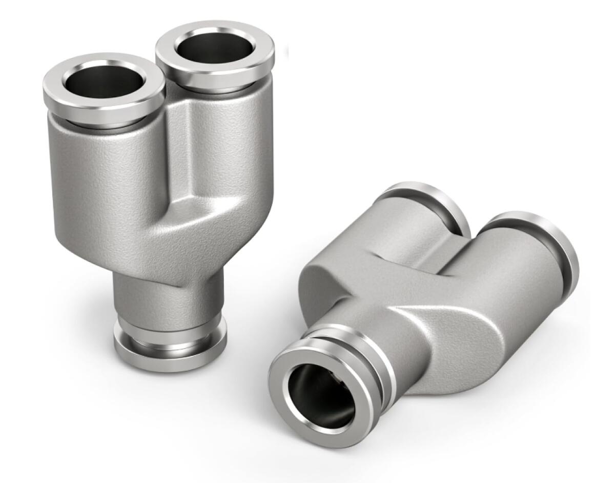 2 szt. rozdzielacza w kształcie litery Y 10 mm, 3-drogowe szybkozłącze pneumatyczne, 3-drogowe ze stali nierdzewnej do adaptera powietrza PY