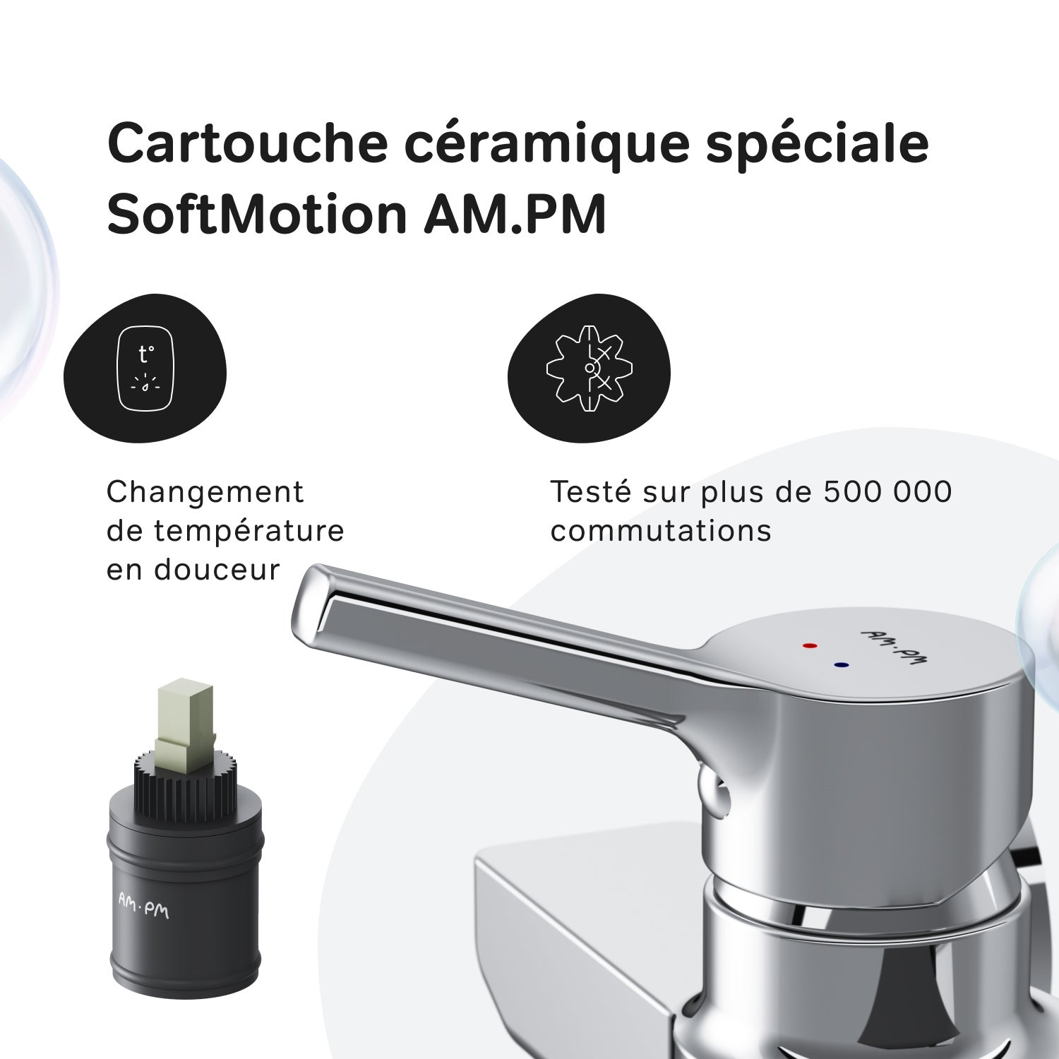 Mitigeur mécanique de douche Robinet de douche Chromé, X-Joy S FXB20000 AM.PM - 4