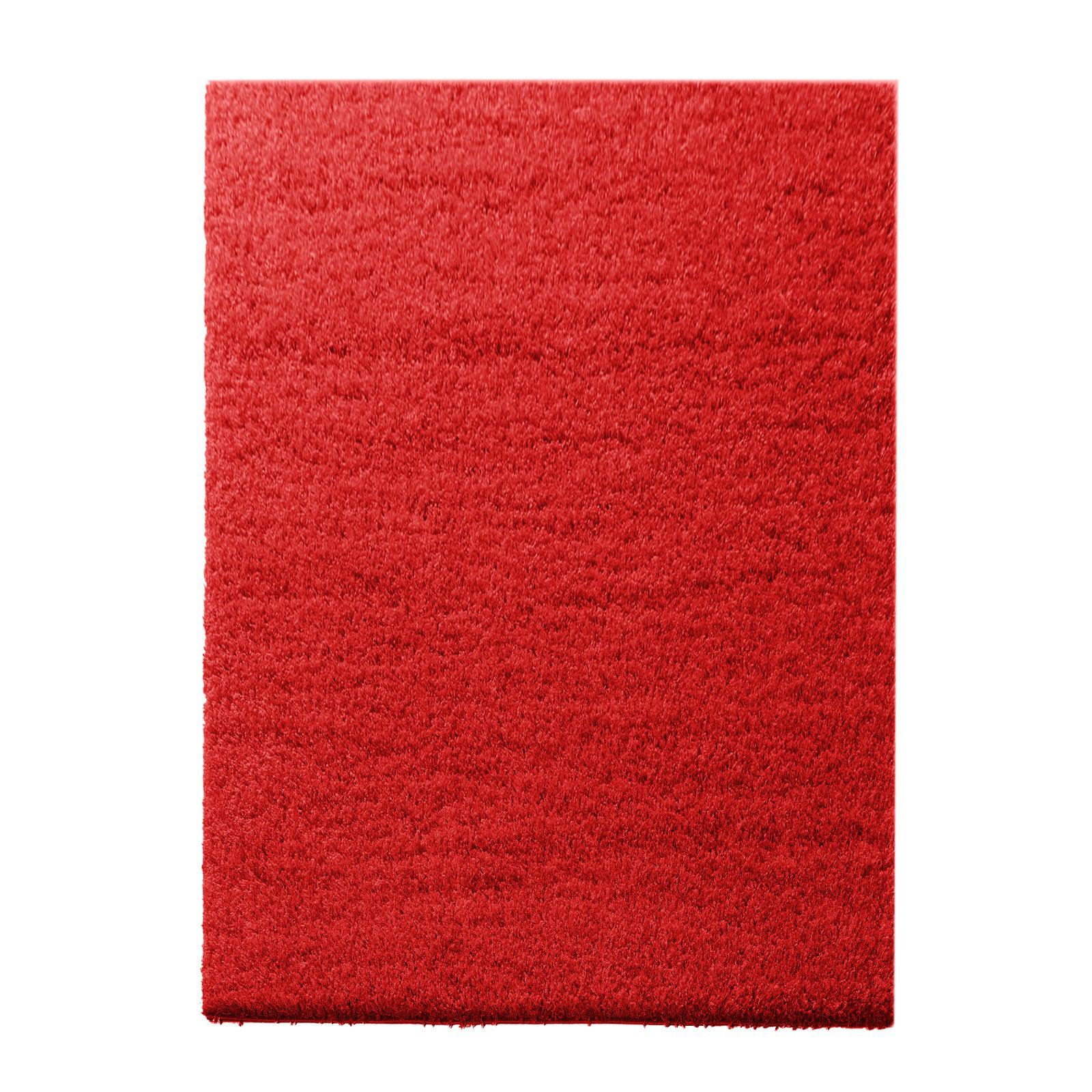 Tapis Shaggy Barcelona Rouge 80 x 250 cm | Leroy Merlin