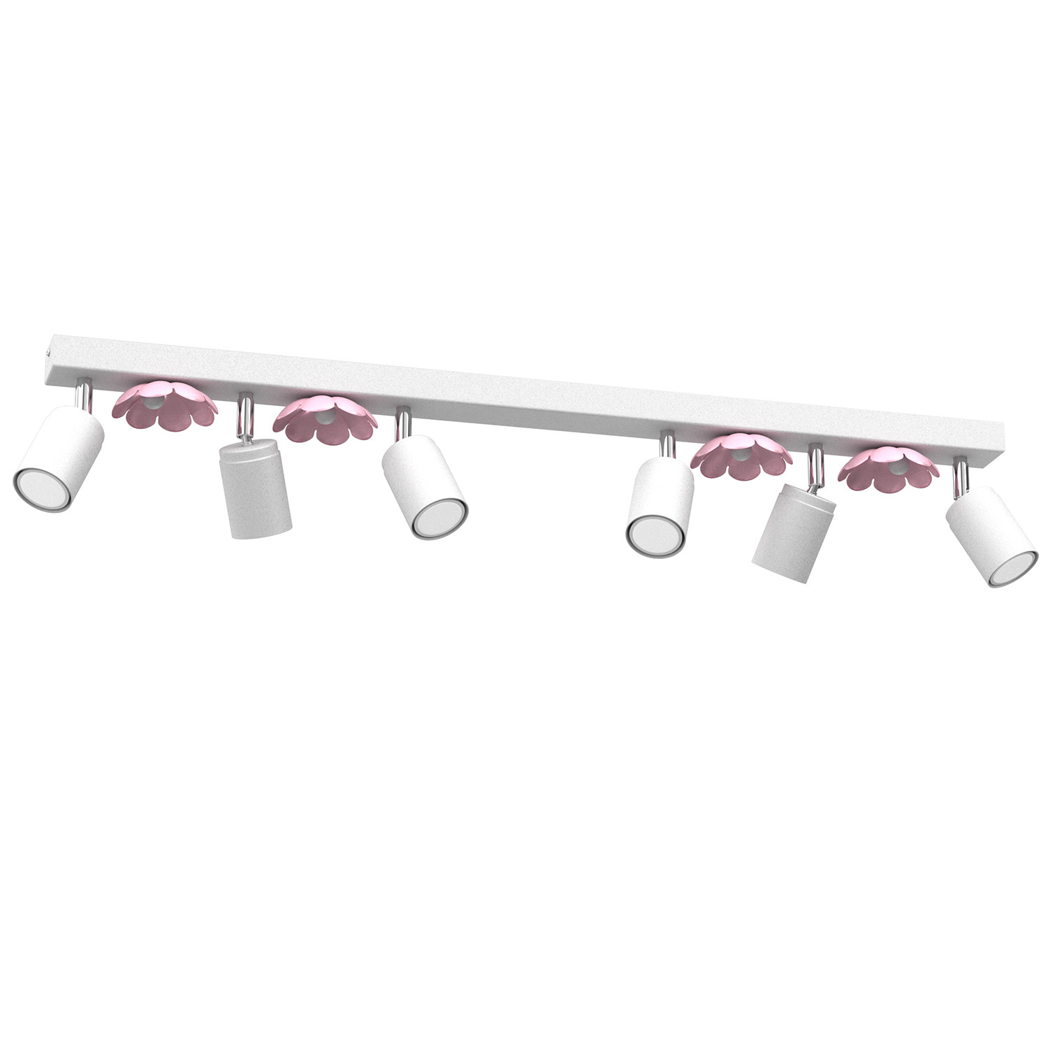 Reflektor sufitowy spot natynkowy Flower listwa biały mat-różowy 6xGU10x8W wym: 17 x 90 x 6 cm metal Luminex
