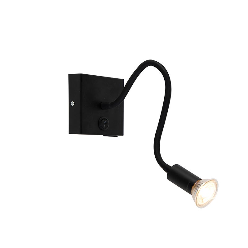 Qazqa nowoczesny regulowana lampa ścienna - Zeno - czarny, max. 50w, kompatybilny z żarówką LED, gu10, 42.5cm, IP20 oświetlenie