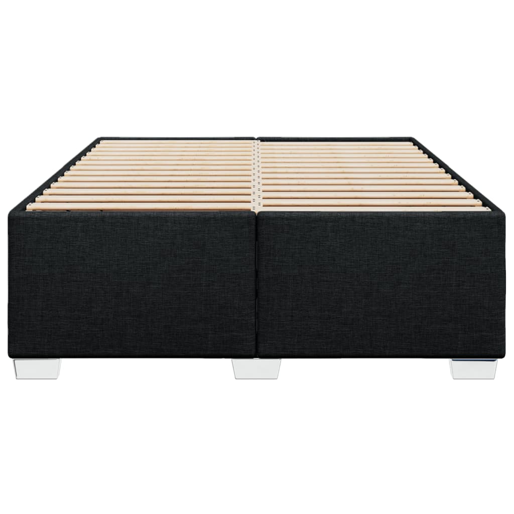 Cadre de lit sans matelas, tissu noir, pour la chambre, 160 × 200 cm - 4