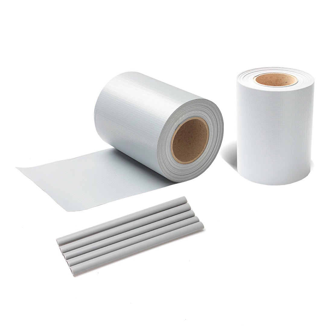 Osłona prywatności do ogrodu z PVC 4 sztuki 50 m x 19 cm szara do ogrodzeń i przestrzeni zewnętrznych