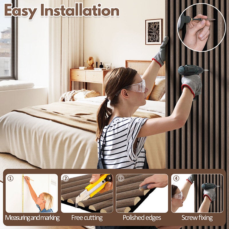 Pannelli Acustici KAISER Plastic® – Colore Nero, Formato 120x60 Cm, Rivestimento Moderno A Lamelle Per Ridurre Il Rumore In Casa