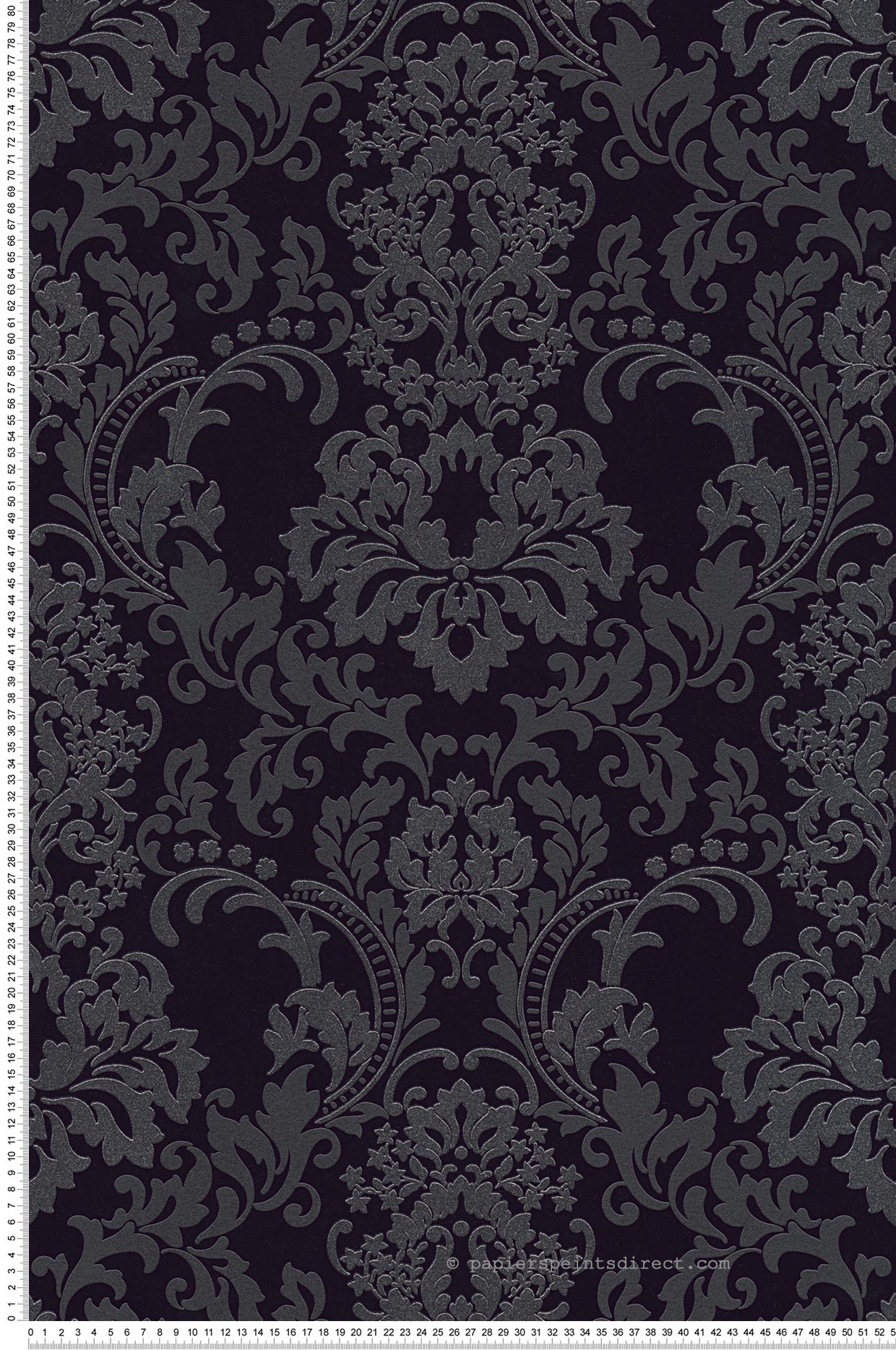 Papel pintado negro con estampado gris papel pintado vinílico con efecto brillo papel pintado estilo barroco elegante