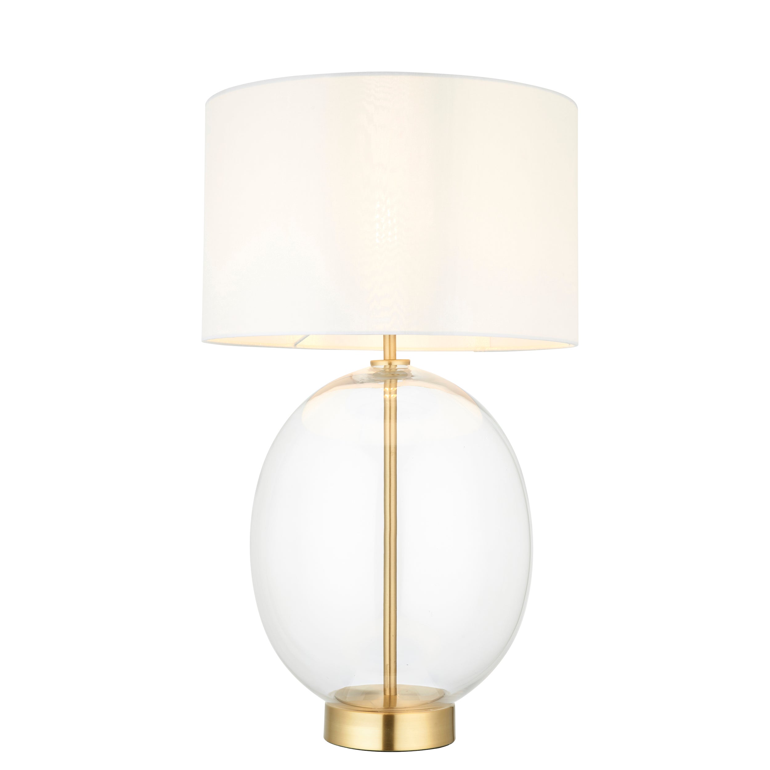Lampa stołowa KELDA OVAL satynowa mosiężna 1xE27x20W szkło wym:57,8x35x35cm IP20 Endon