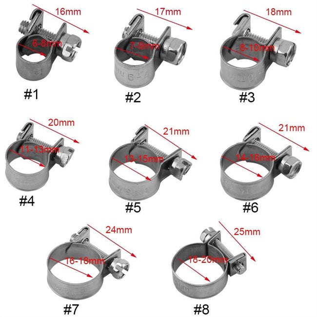 DEWIN Fascetta Stringitubo,Mini Tubo Benzina in Acciaio Inox Fascetta Stringitubo Mini Linea di Carburante Clip Tubo 6mm-20mm Dimensioni Opzionali 10 Pezzi (11-13mm DEWIN Fascetta Stringitubo,Mini Tubo Benzina in Acciaio Inox Fascetta Stringitubo Mini Linea di Carburante Clip Tubo 6mm-20mm Dimensioni Opzionali 10 Pezzi (11-13mm