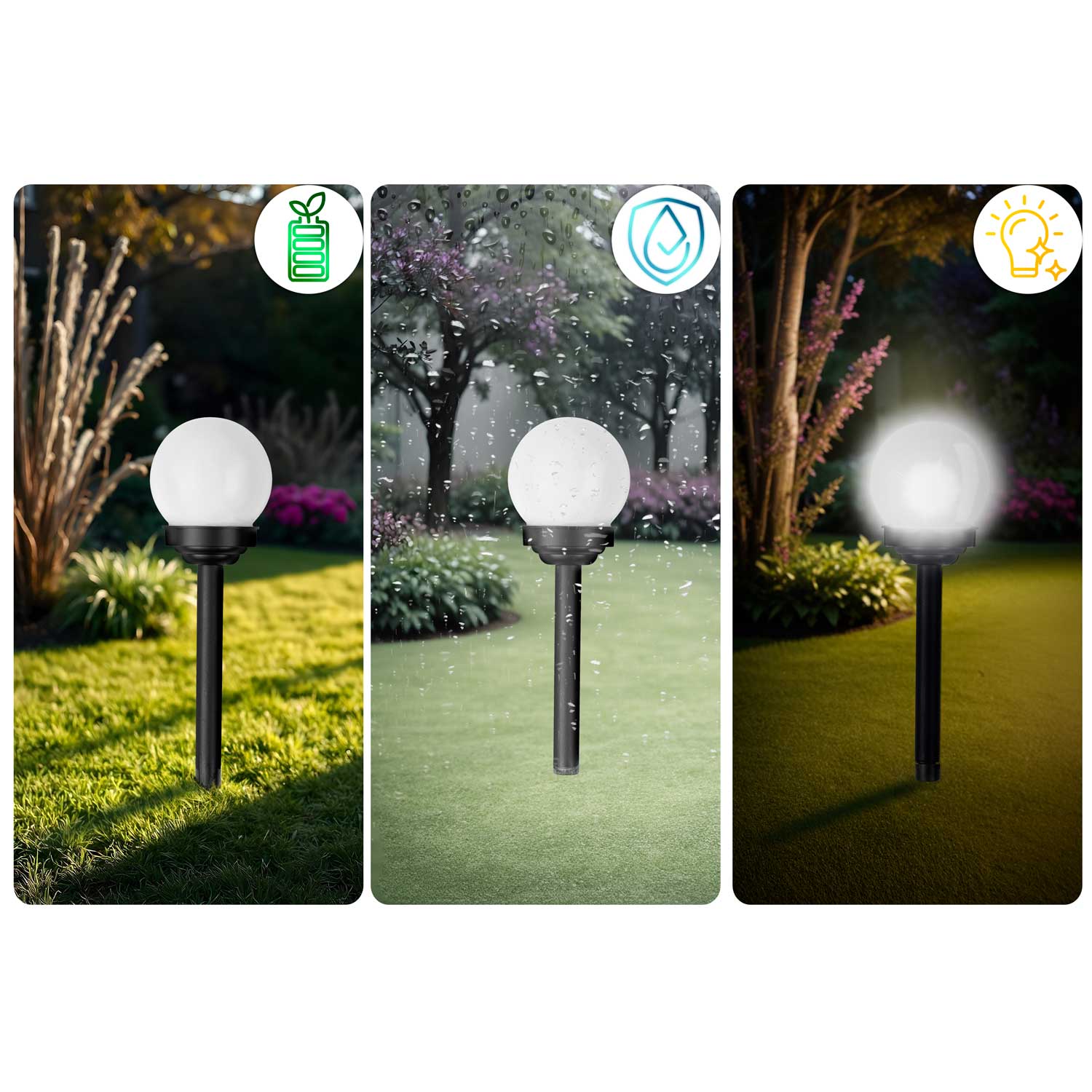 Lampki solarne do ogrodu kule czujnik zmierzchu wodoodporne zewnętrzne 4szt Ilumen - 9