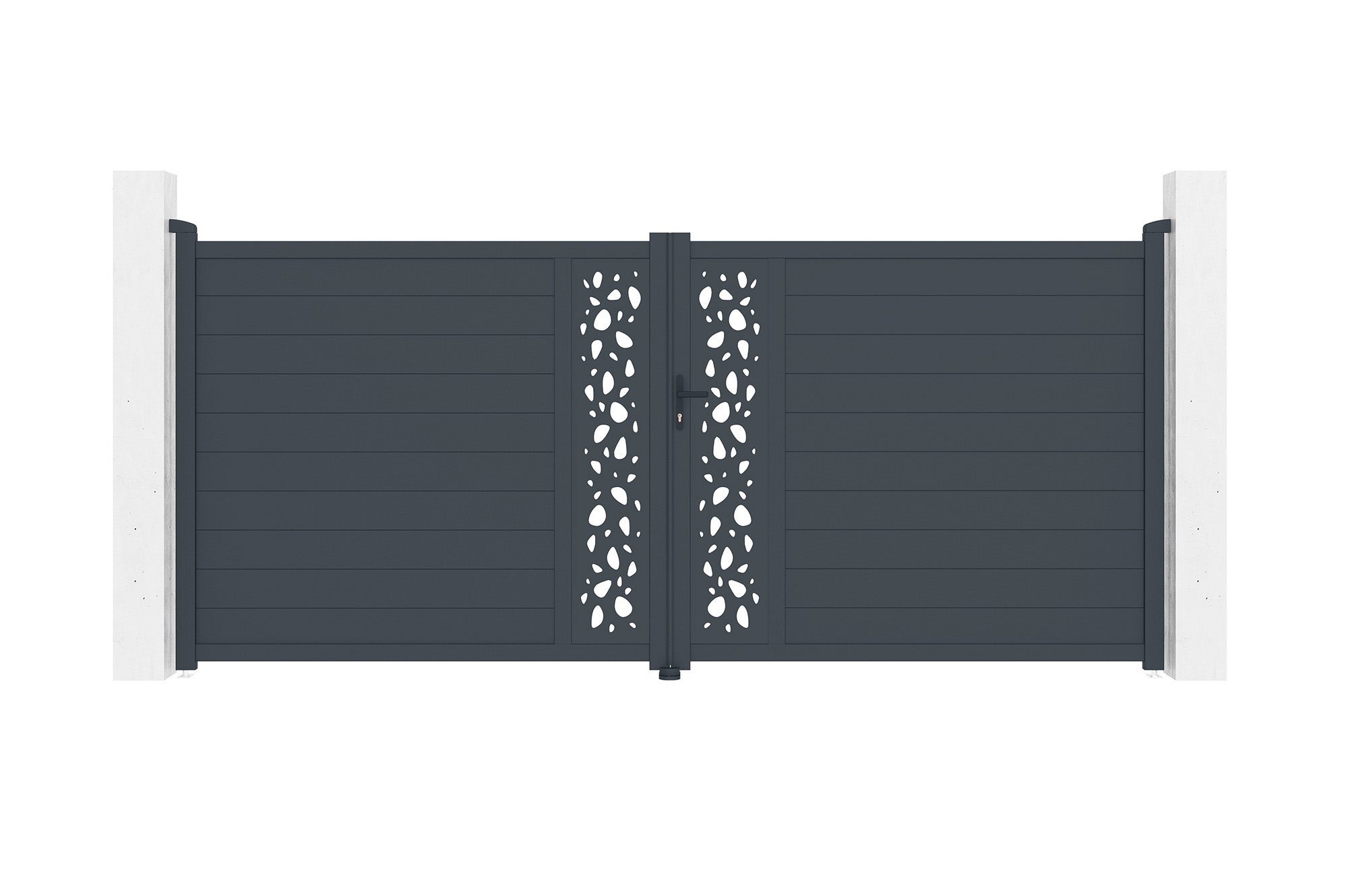 Brama aluminiowa dwuskrzydłowa 4m SUNNY 400B180 Szara