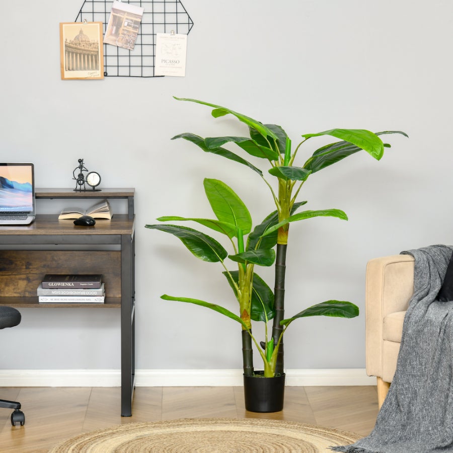 Arbre de bananier artificiel 150 cm en pot, plante décorative réaliste pour intérieur et extérieur, facile d'entretien. - 2