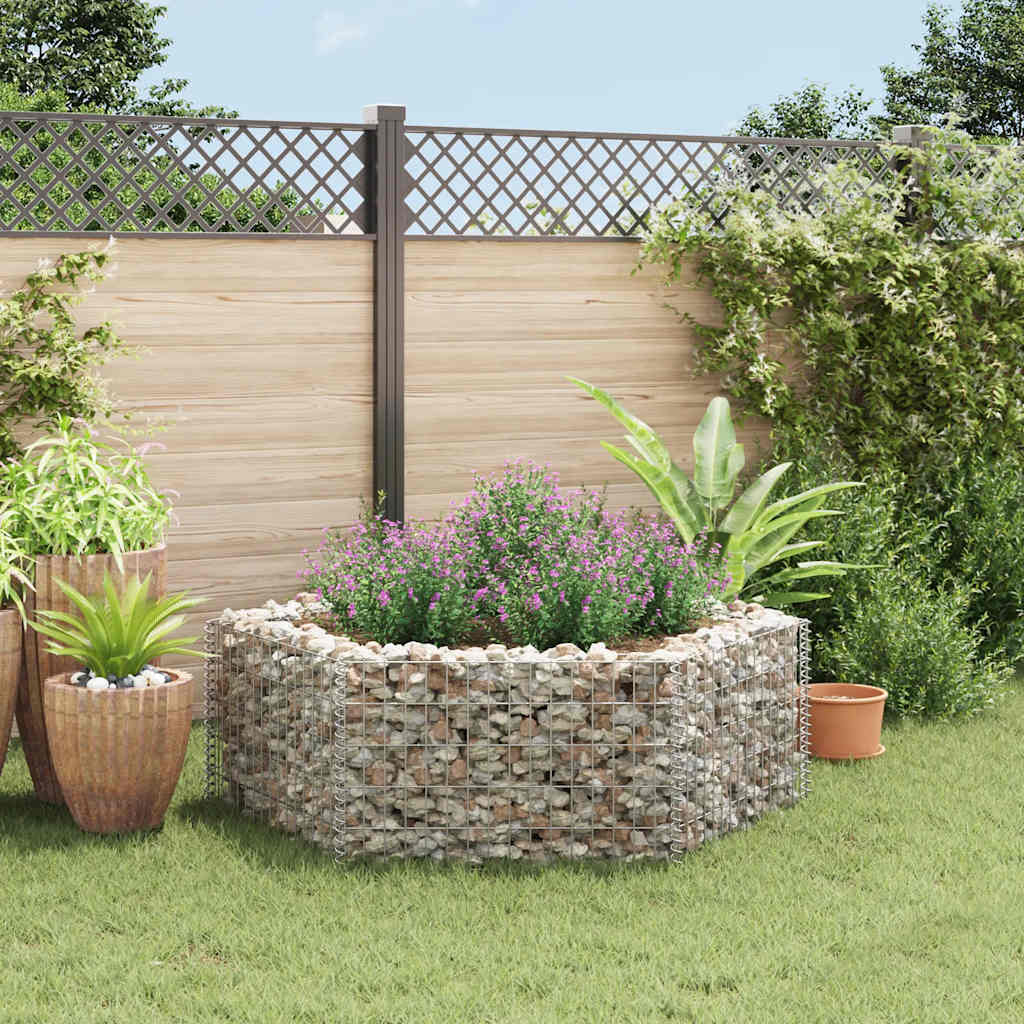 Arriate hexagonal de gaviones 160x140x50 cm