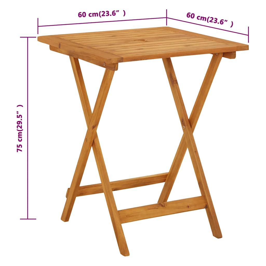 Table d'appoint d'extérieur rectangulaire en Bois Marron 2 places - 9
