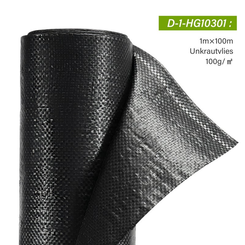 GARDENIX Tessuto Non Tessuto Anti-Erbacce, permeabile all'Acqua, 80 g/m², Nero, Resistente ai Raggi UV, 1,6 x 5 m (8 m²), per aiuole Rialzate, Protezione dalle Erbacce, per Giardino, aiuole