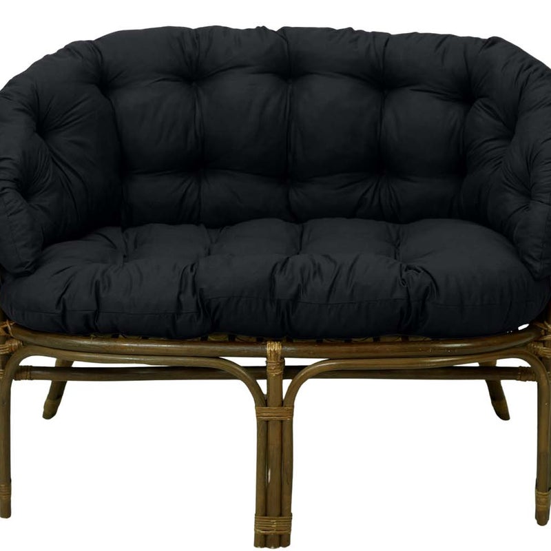 Poduszka na meble rattanowe wiklinowe AMPO zestaw czarny 1 szt.