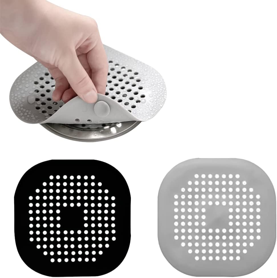 Filtre De Drain En Silicone Avec Ventouse - Lot De 4 - Pour éviers, Douches, Baignoires - Retient Cheveux Et Débris