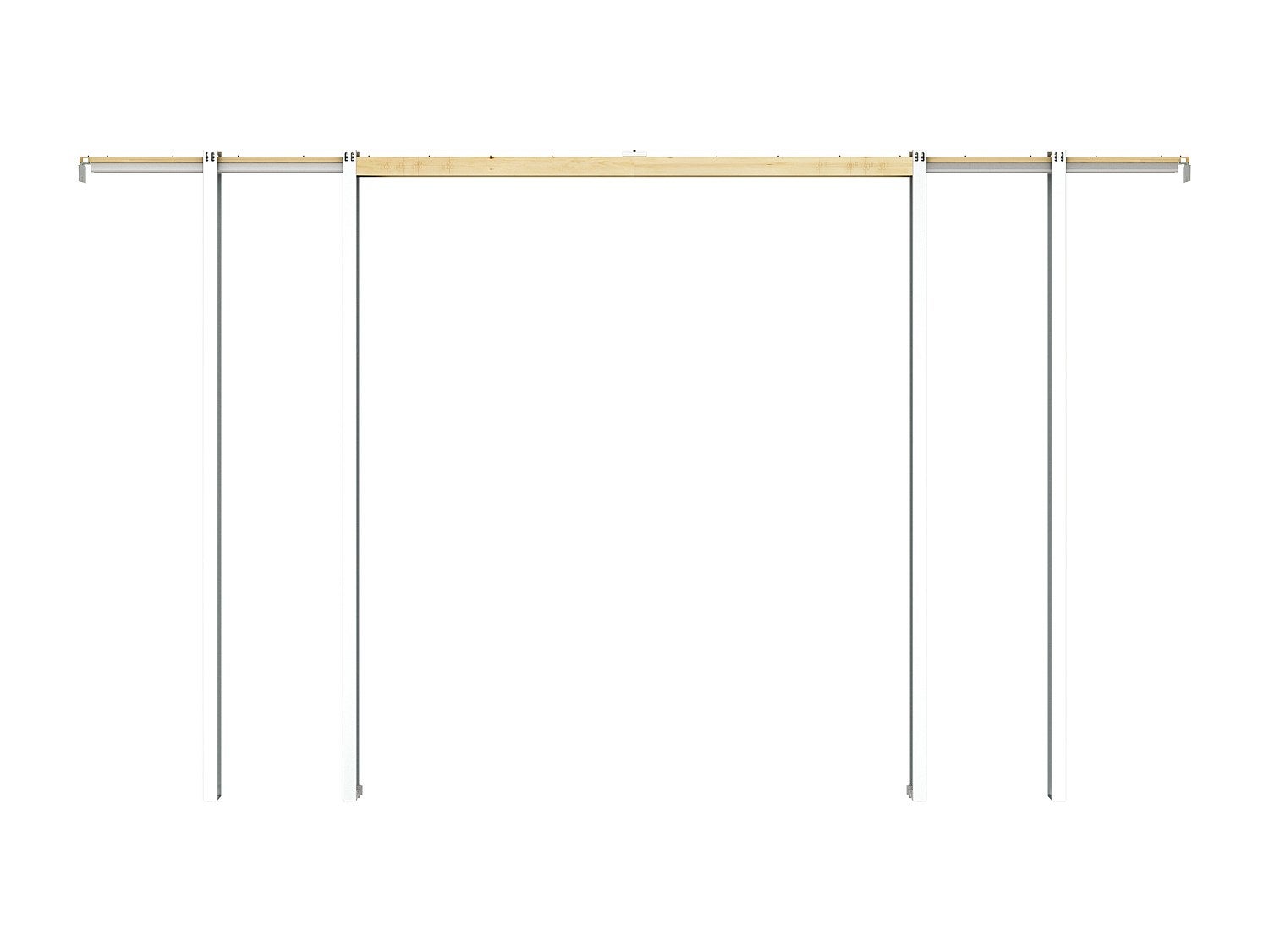 Porta scorrevole doppia con sistema a incasso 2xH205xL93 cm Alluminio e Vetro temperato trasparente - SINCA II - 6