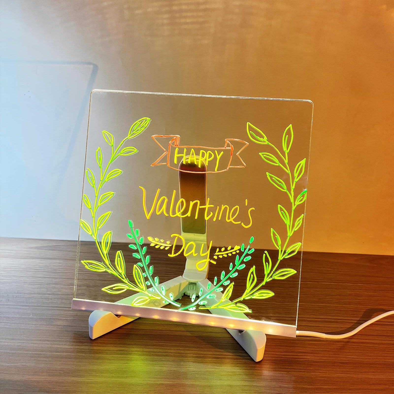 Tableau D'affichage À LED Avec Stylo/Support 7 Couleurs, En Acrylique Brillant Effacable Sec Les Cafes Scolaires S 15x15cm 99034658 Tableau D'affichage À LED Avec Stylo/Support 7 Couleurs, En Acrylique Brillant Effacable Sec Les Cafes Scolaires S 15x15cm 99034658