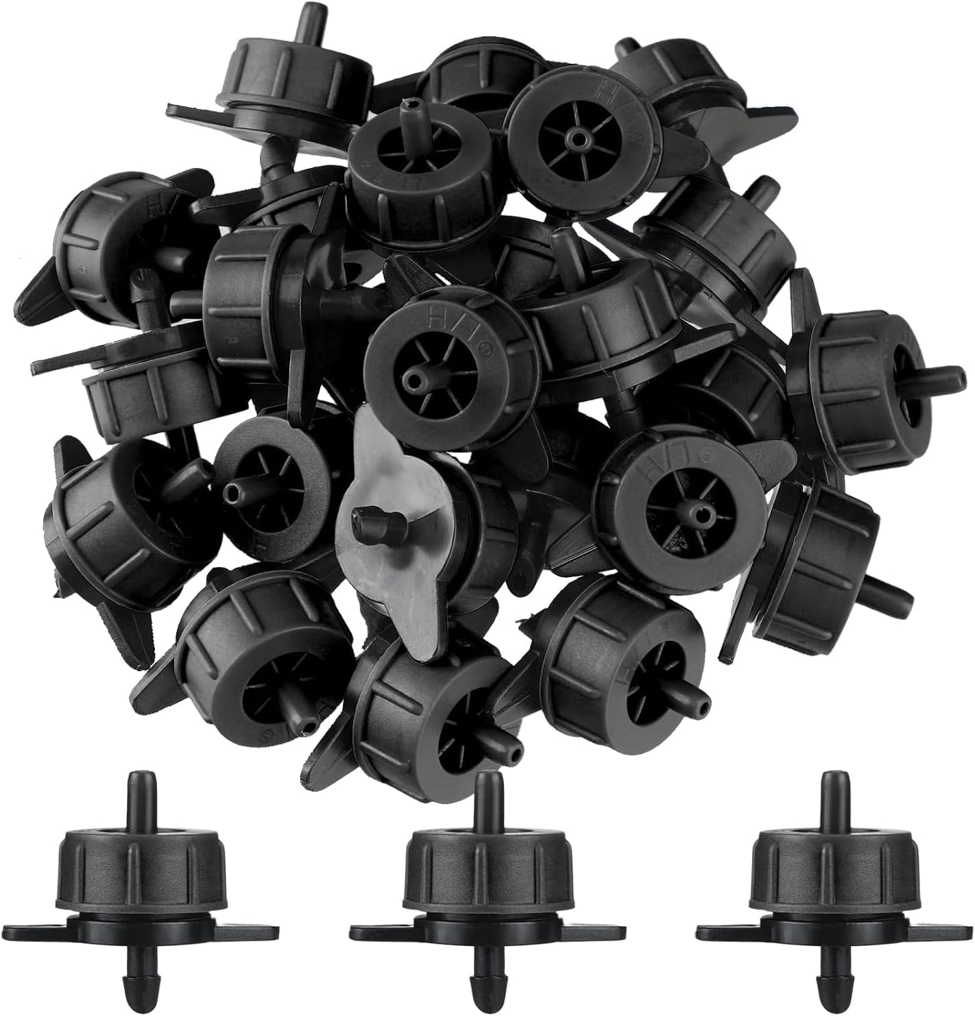 Regulator przepływu do systemu mikronawadniania kroplowego, 4 l/h, regulacja ciśnienia: końcówki kroplujące (zestaw 100 sztuk)