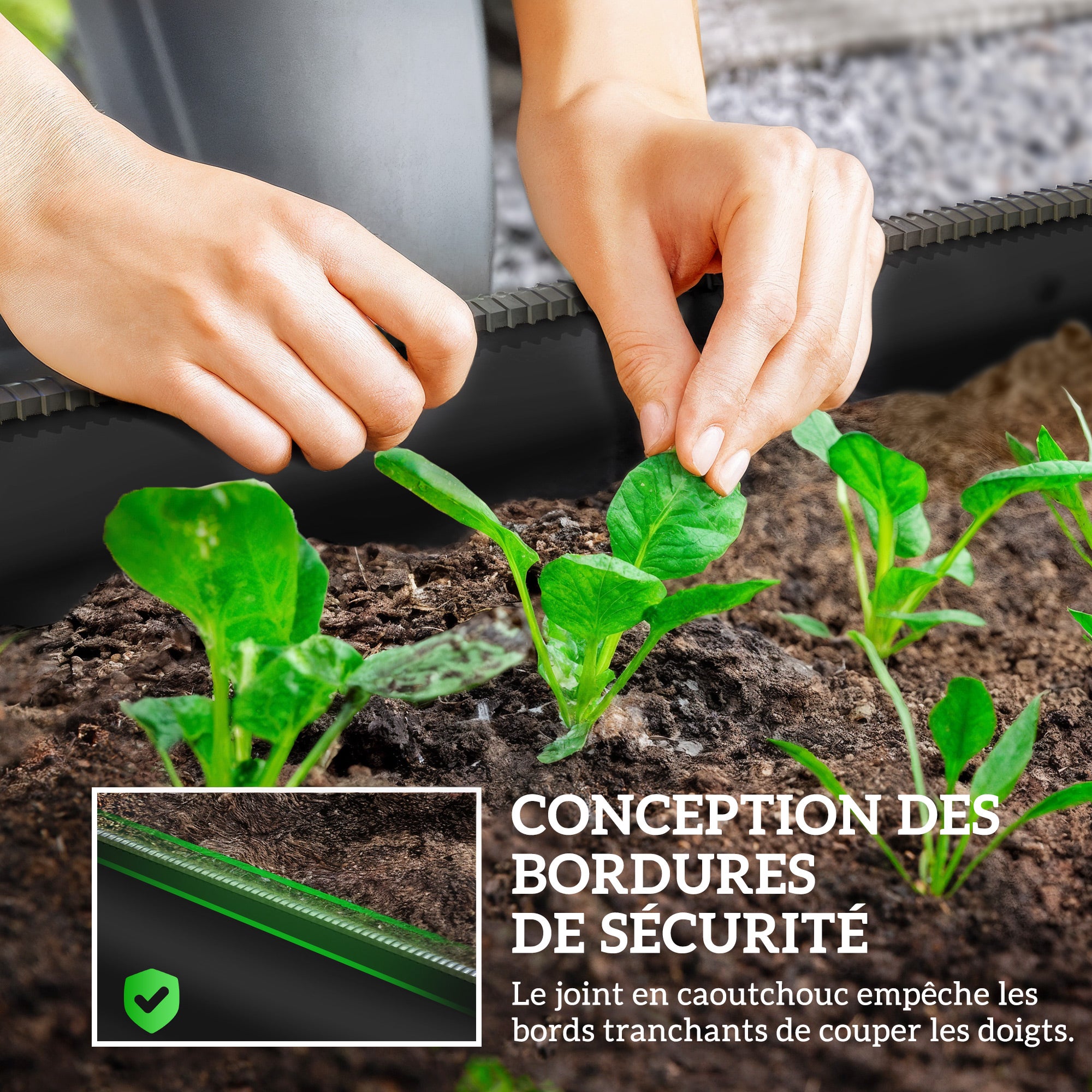Jardinière en acier noir modulable 150x62x30cm OUTSUNNY - 6