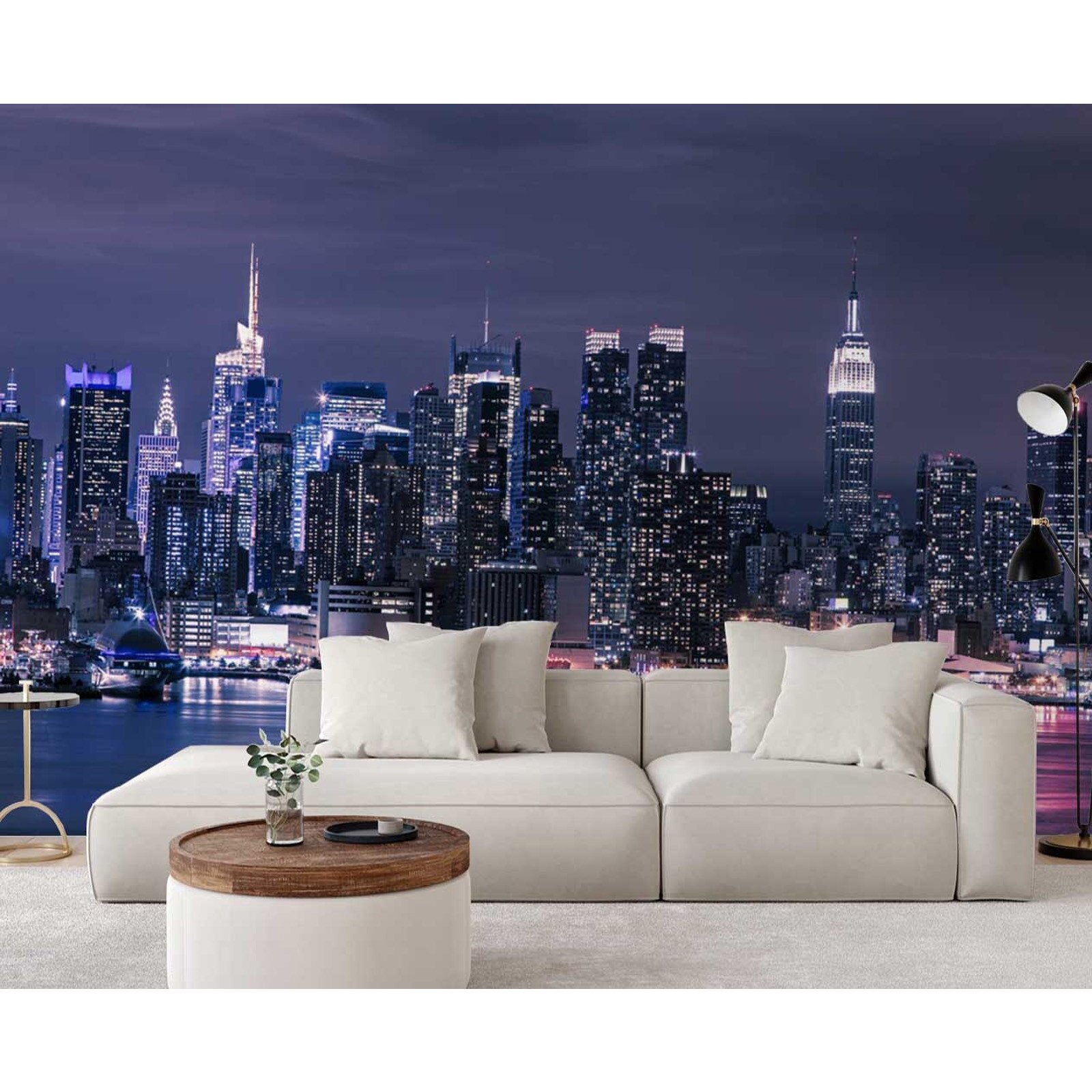 Papier peint new york la nuit - 100 x 70 cm - 2