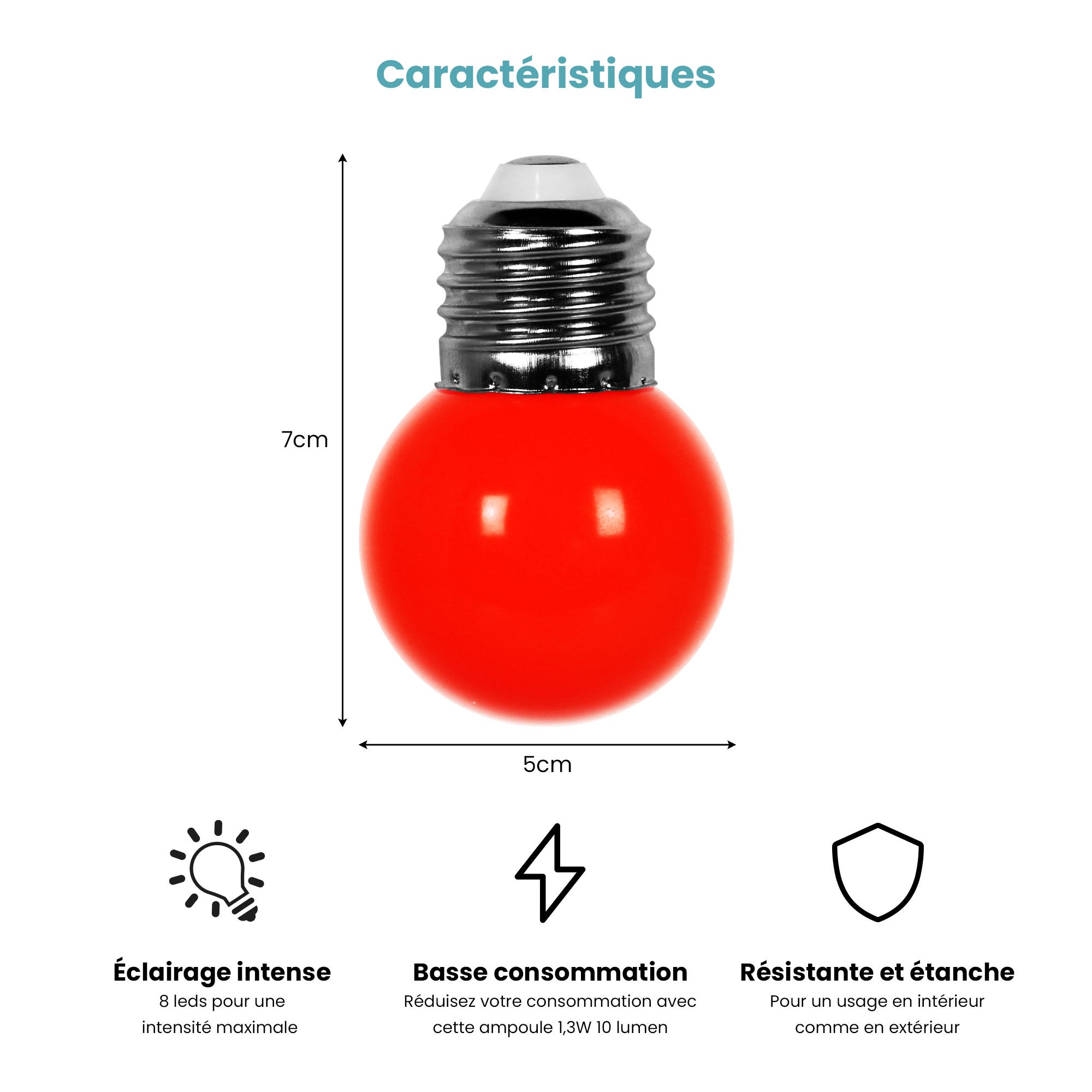 Ampoule Guirlande Guinguette Led E27 Couleur Rouge - 1.5W SKYLANTERN - 2