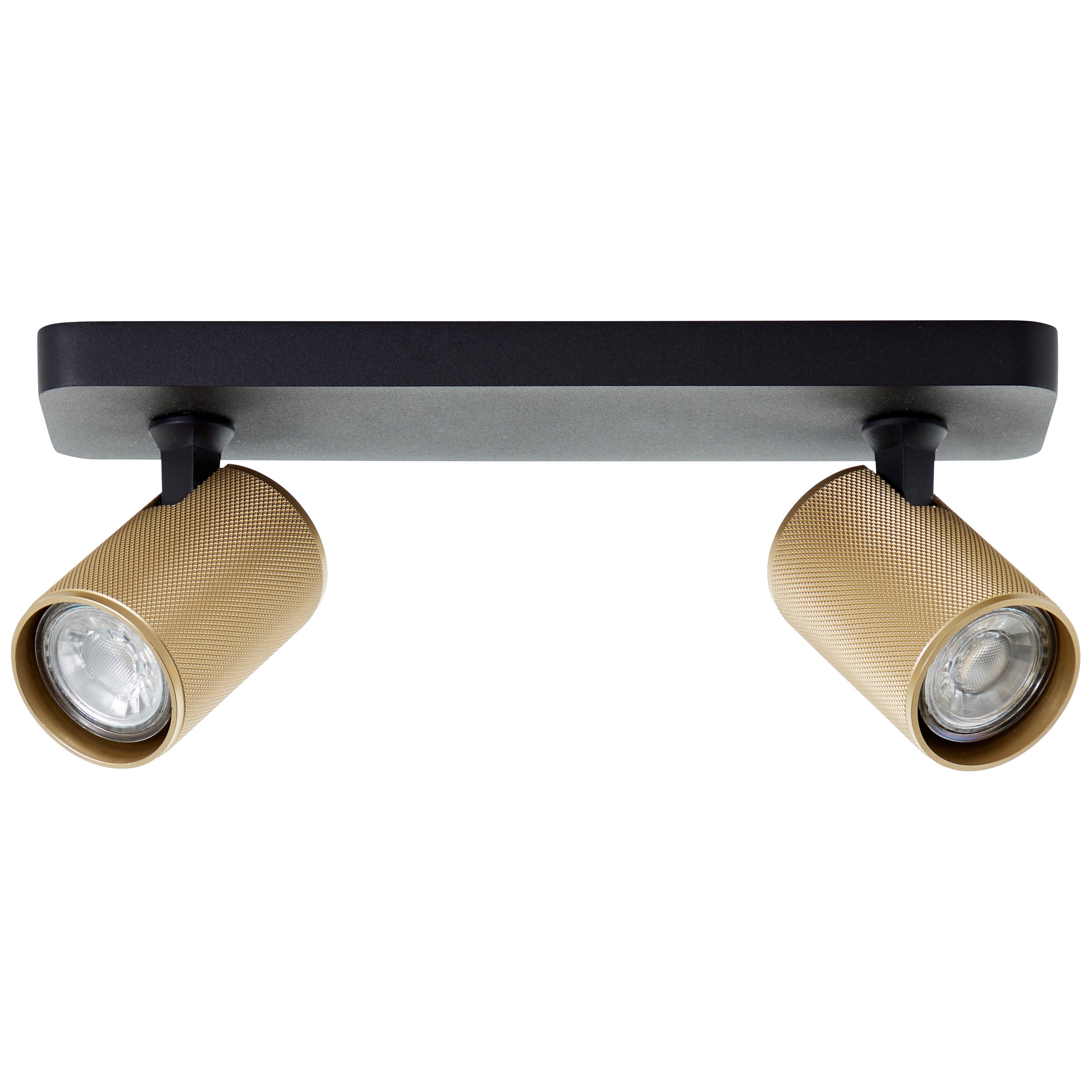 Lampa Brilliant Spot bar LED Marty 2 żarówki piaskowy czarny/matowy złoty metal 2x GU10, 10 W, żarówka LED w zestawie i wymienna - 2