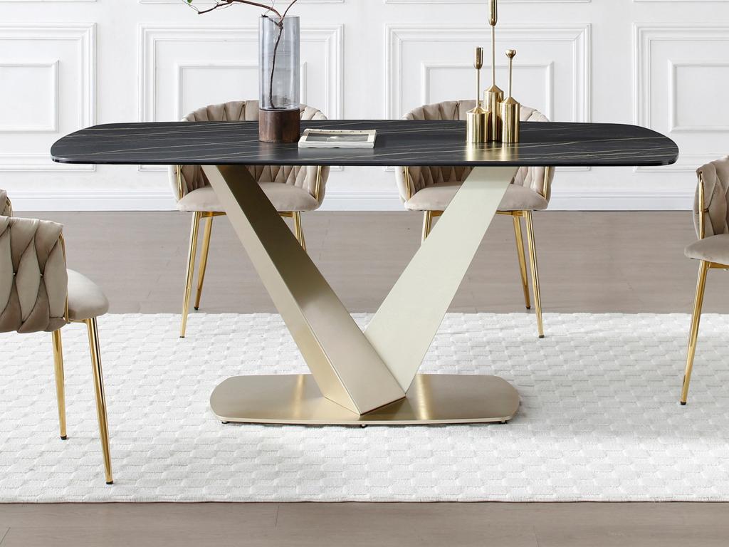 Mecor Ensemble de table de salle à manger 7 pièces en verre avec plateau en verre et 6 chaises en similicuir Noir