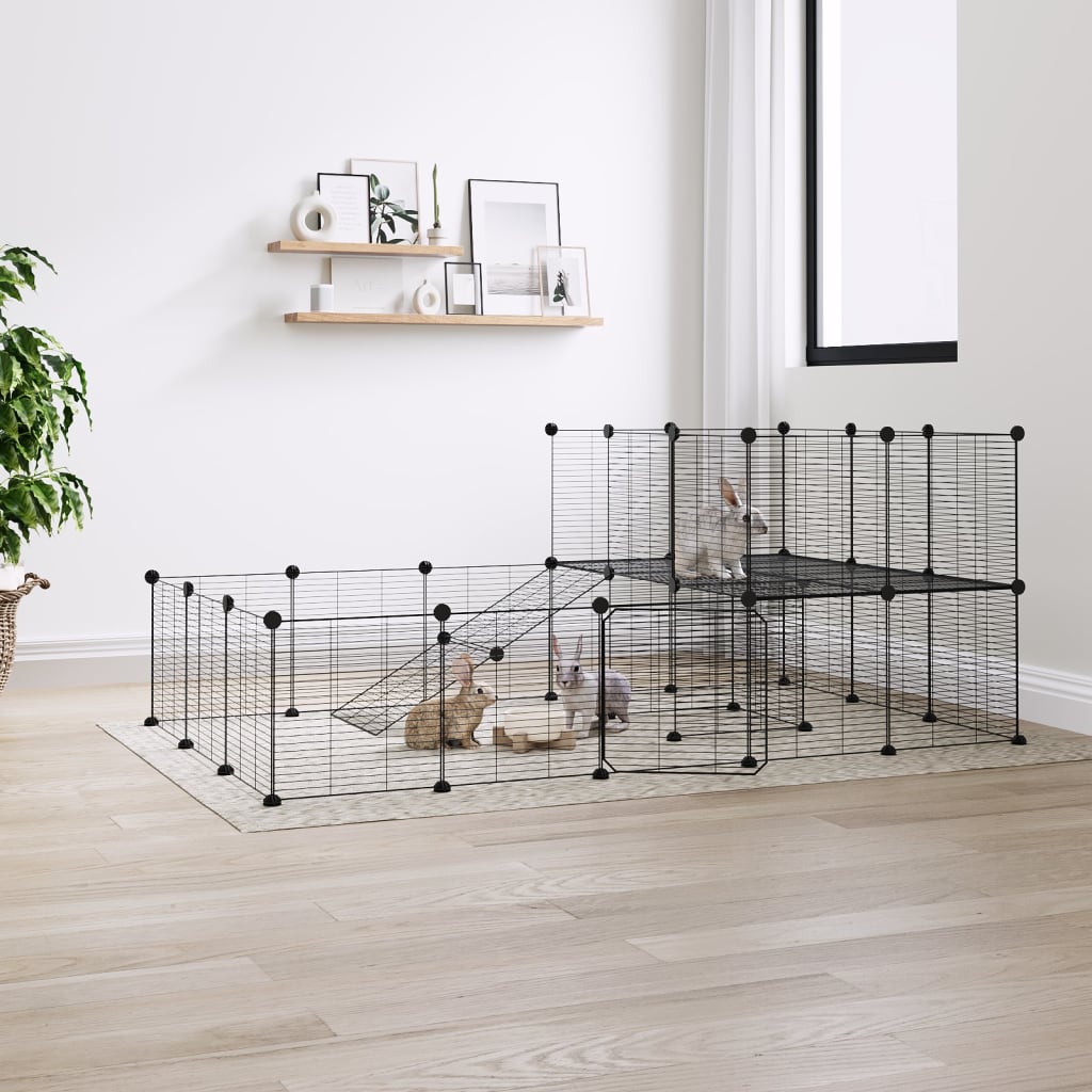 Merlin Cage The Living Store - Cage animaux de compagnie à 36 panneaux et porte ...