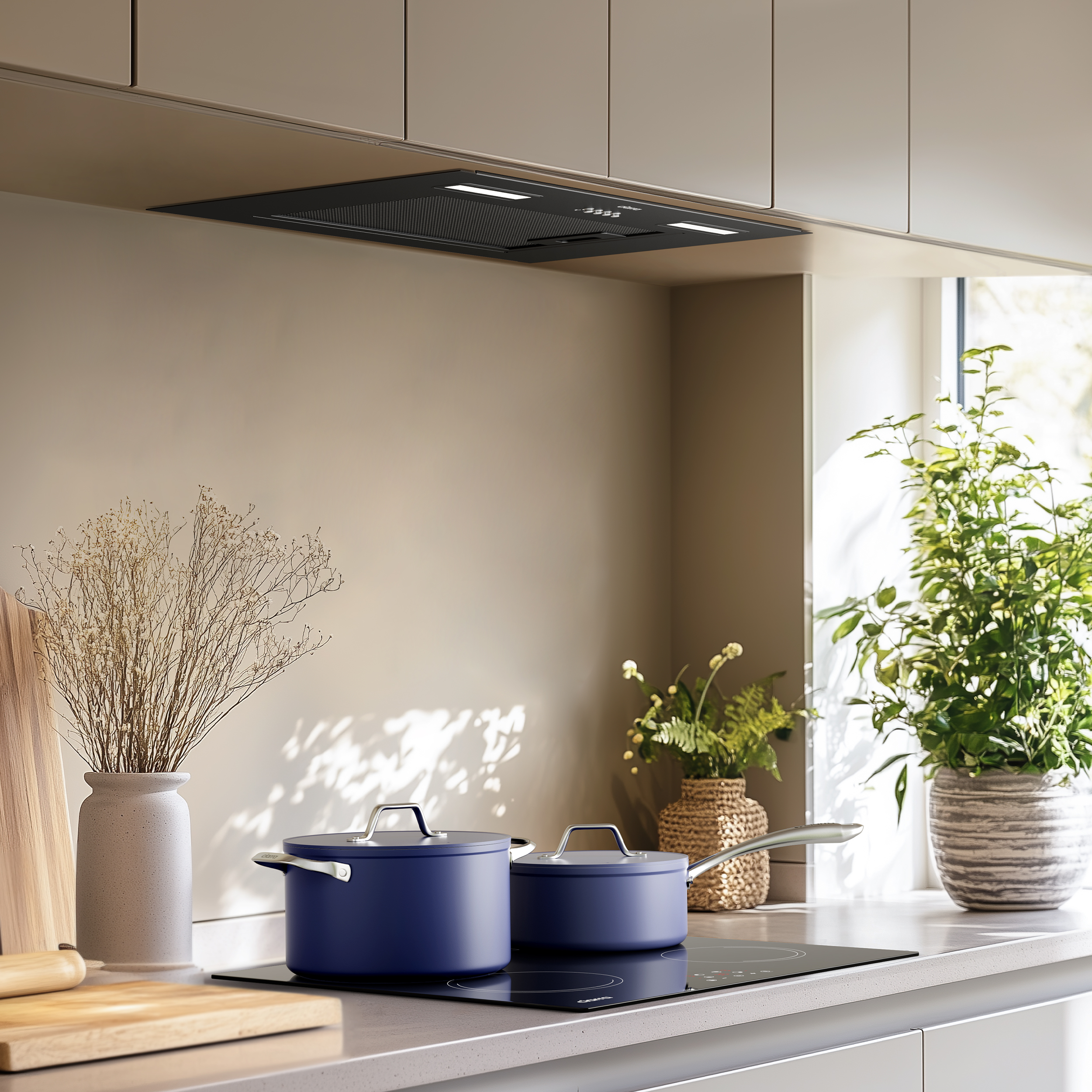 CIARRA Hotte Groupe Filtrant 60cm 650m3/h A+++ 3 Vitesses Recyclage ou Evacuation Noir et Inox CD6926AB - 6