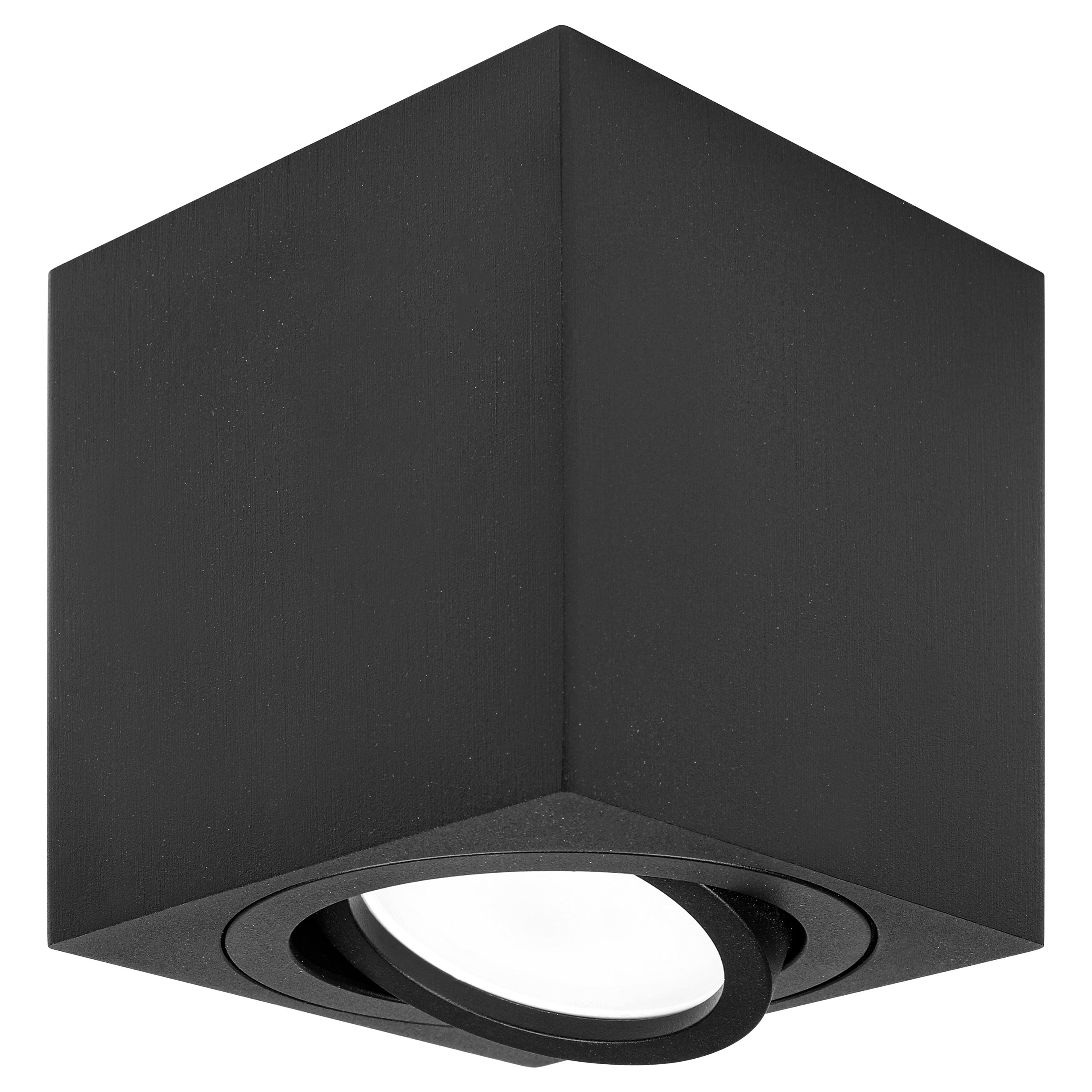 Oprawa natynkowa GU10 LED 8x8x8,4 cm tuba lampa sufitowa ruchoma kwadratowa czarna MasterLED