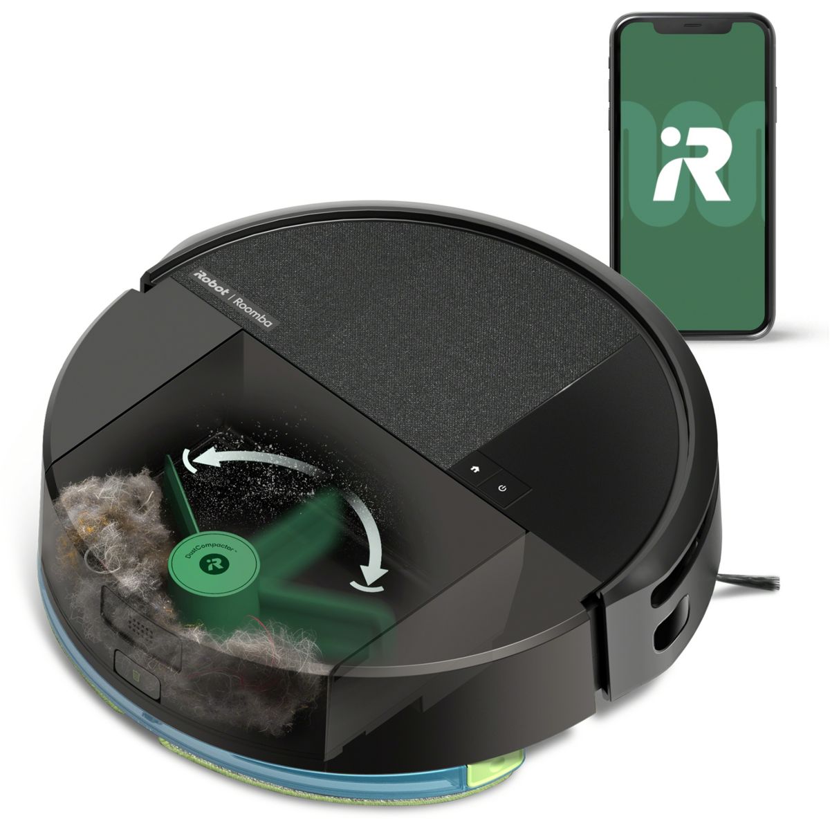 Aspirador robot Roomba L121040 | 2L, 58dB, Sí, Asistente Google, Alexa, Negro